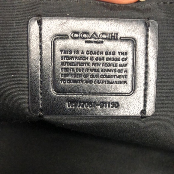 COACH Addison black shoulder tote # 91150. Cross grain leather. 3 compartments. - Picture 2 of 16